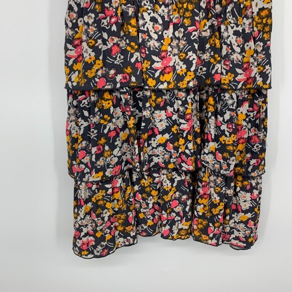 Hinge Dress Gray Floral Sleeveless Mini Tiered Ruffle - Picture 4 of 9